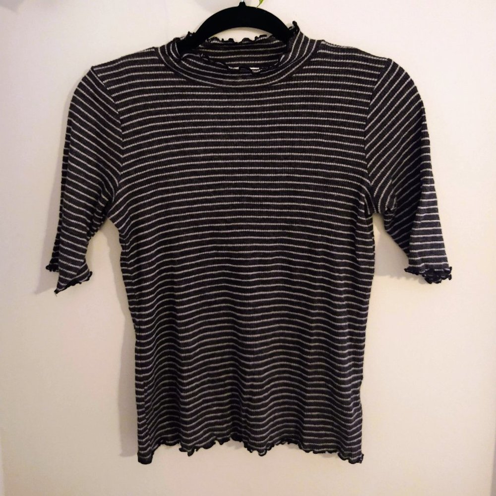 Anthropologie textured mock neck top